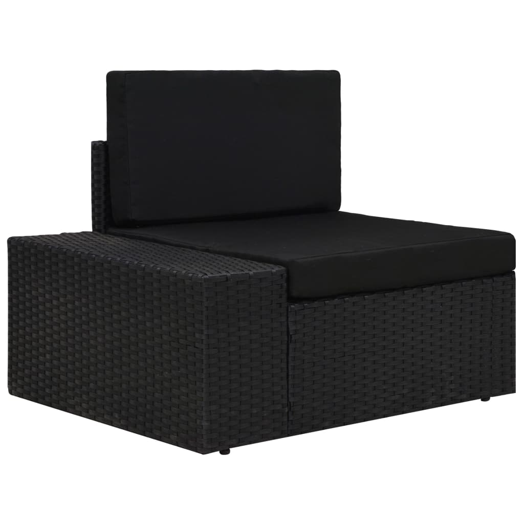 loungesæt til haven 9 dele med hynder polyrattan sort