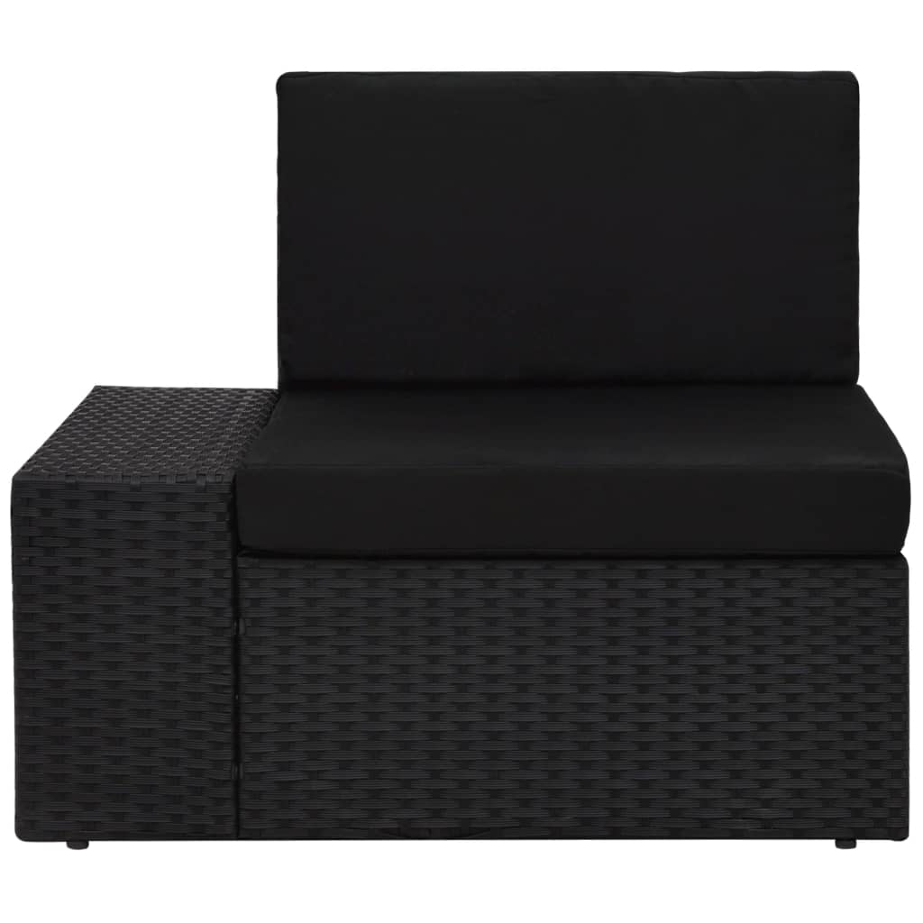 loungesæt til haven 9 dele med hynder polyrattan sort