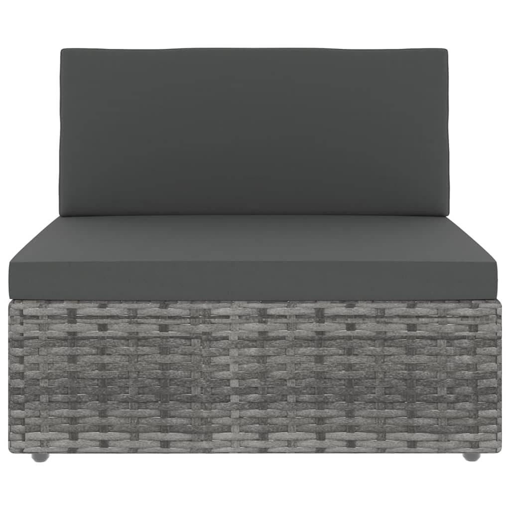 loungesæt til haven 8 dele med hynder polyrattan grå