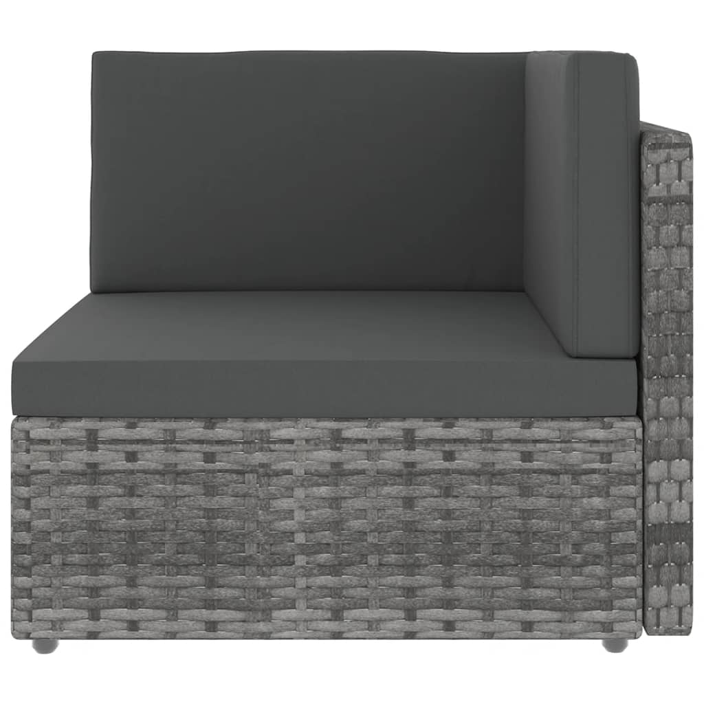 loungesæt til haven 8 dele med hynder polyrattan grå