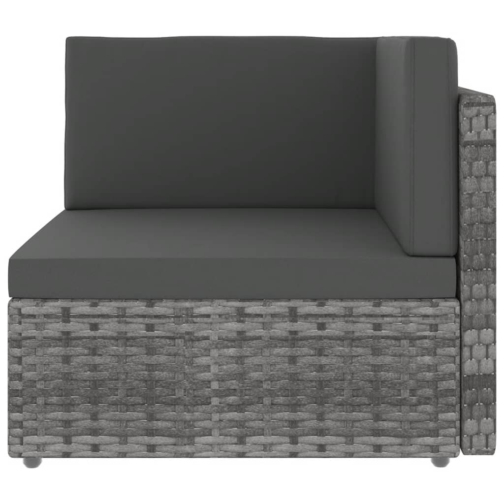 loungesæt til haven 7 dele med hynder polyrattan grå