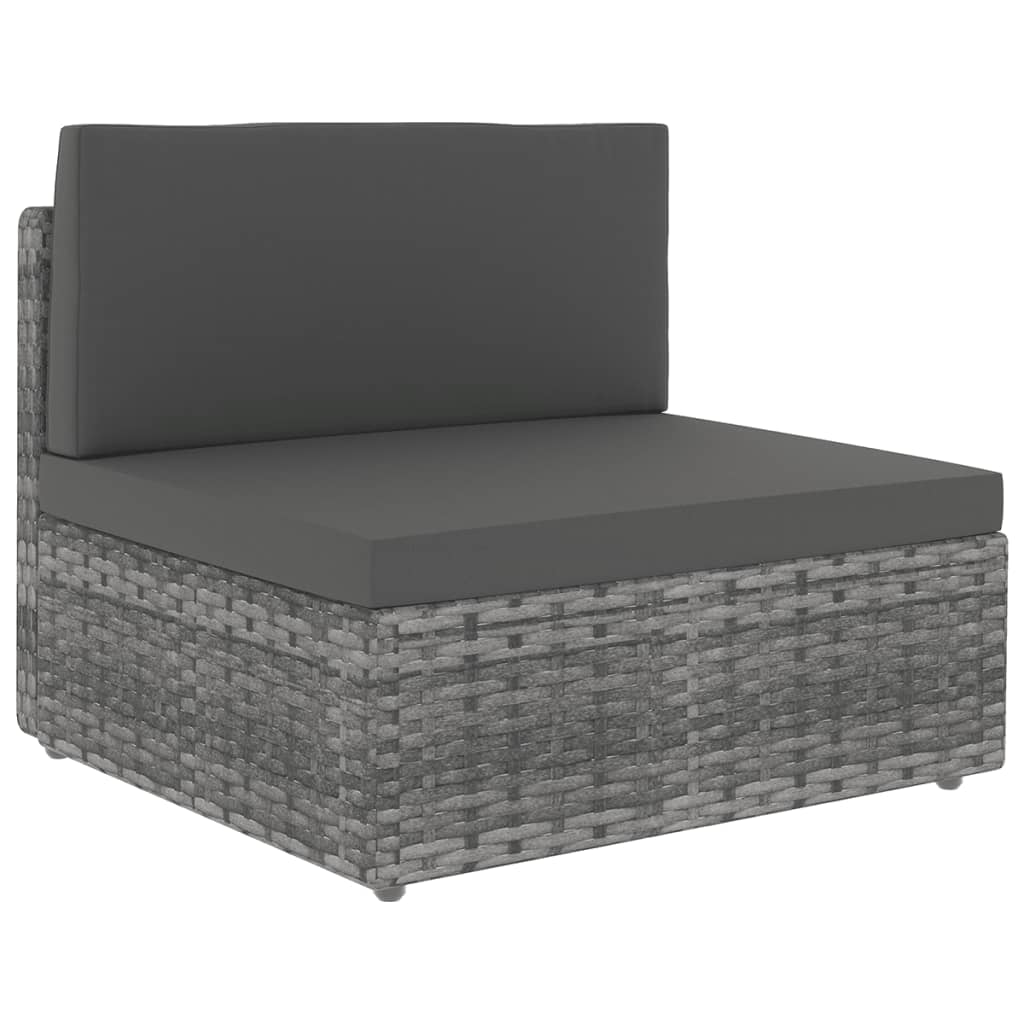 loungesæt til haven 9 dele med hynder polyrattan grå