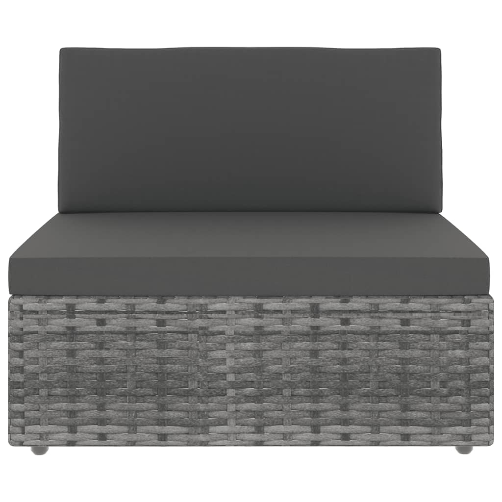 loungesæt til haven 9 dele med hynder polyrattan grå