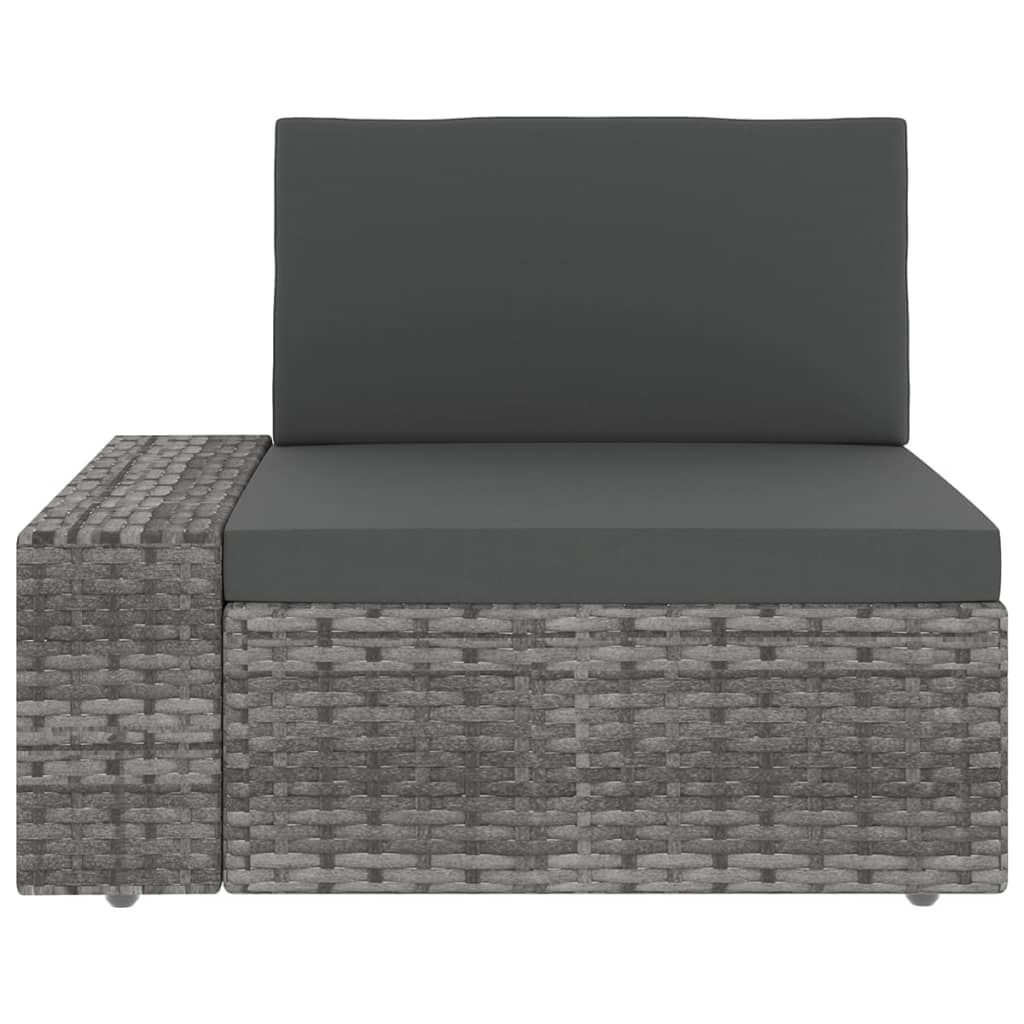 loungesæt til haven 9 dele med hynder polyrattan grå