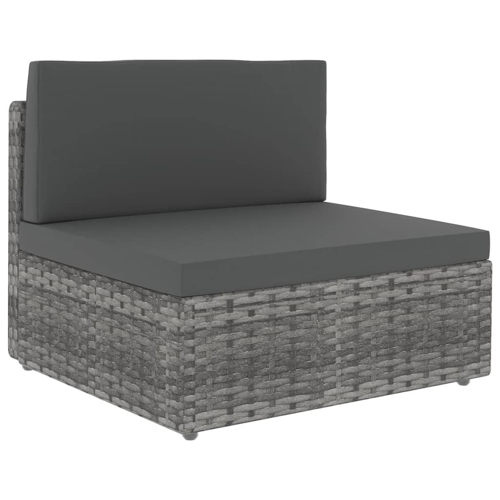 loungesæt til haven 10 dele med hynder polyrattan grå