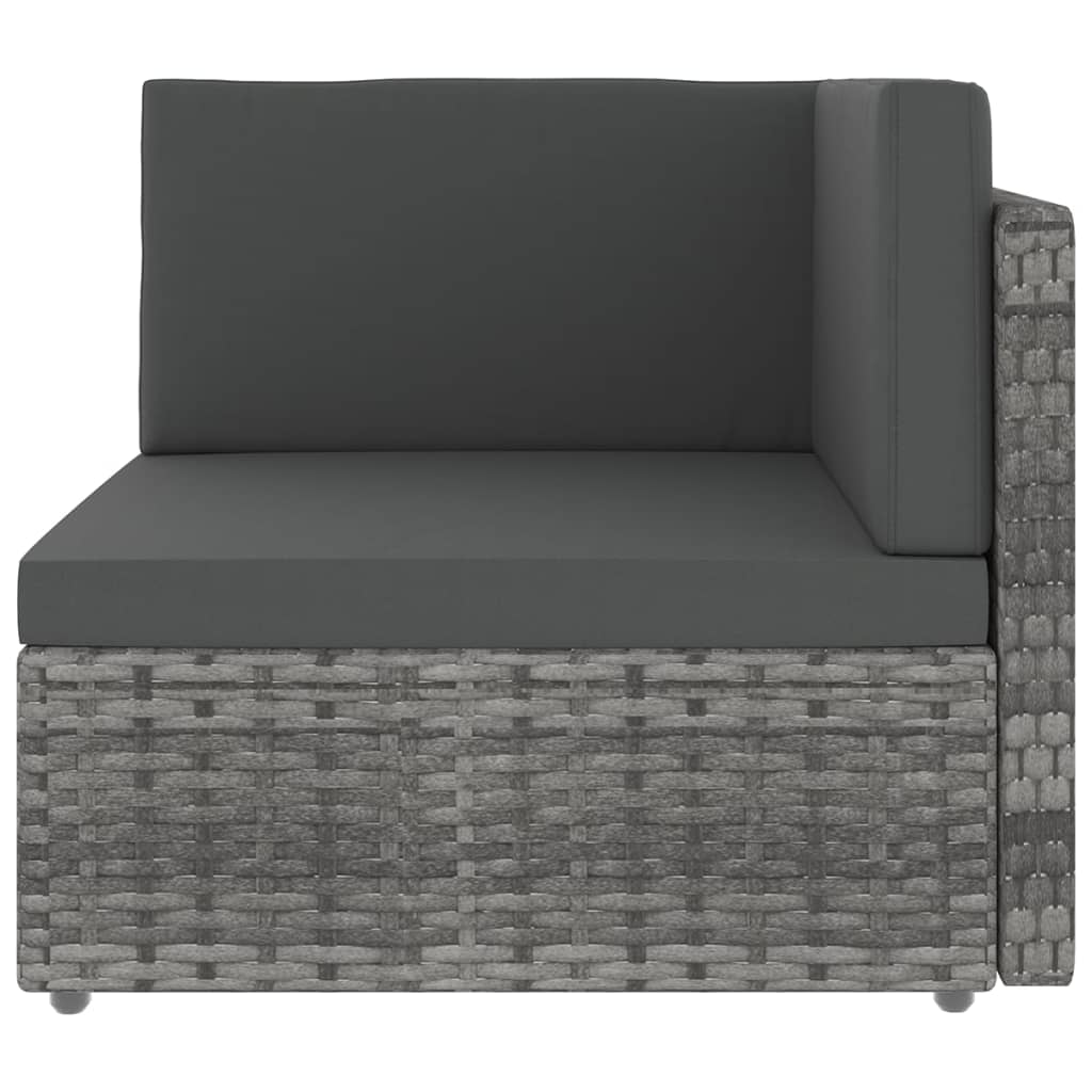 loungesæt til haven 10 dele med hynder polyrattan grå