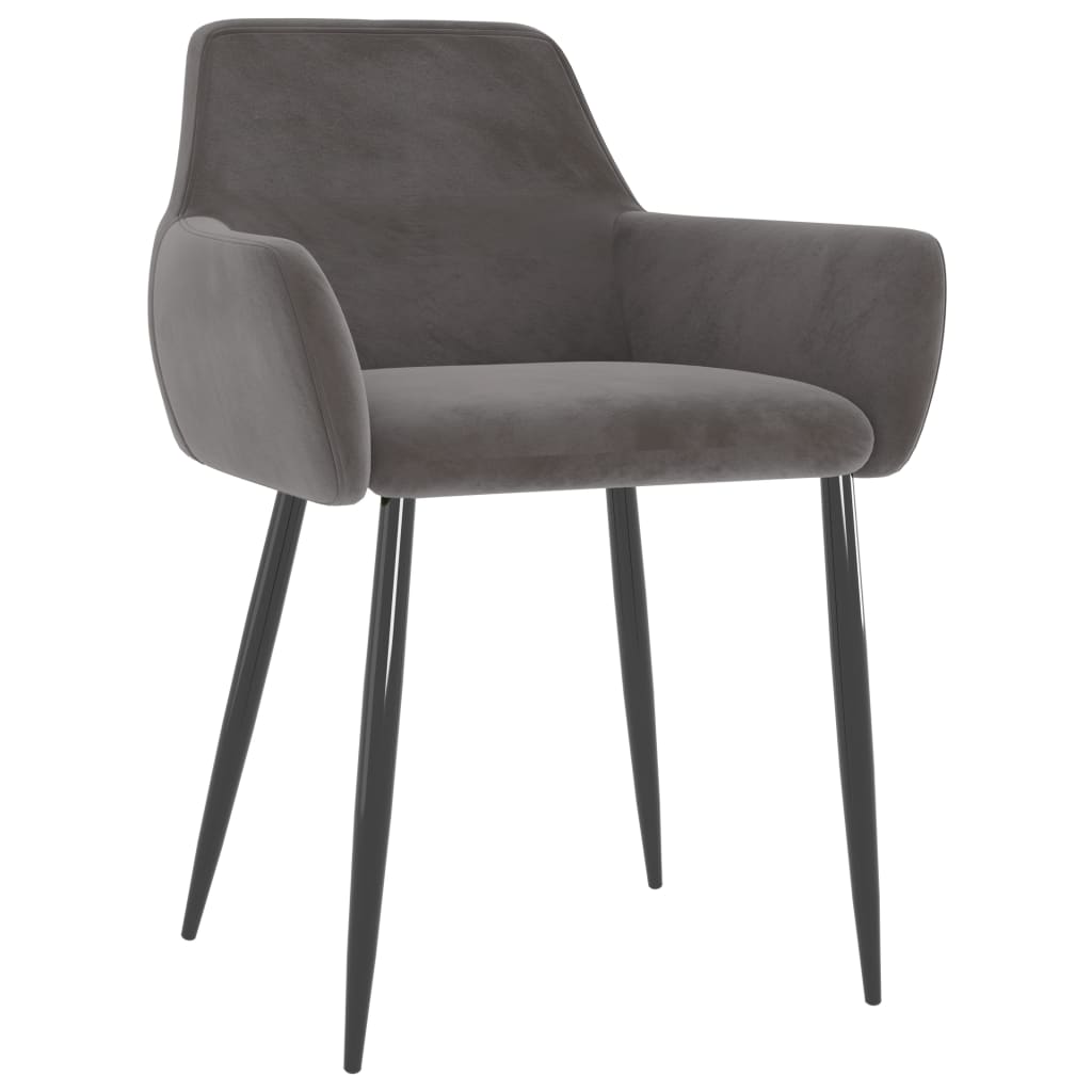 spisebordsstole 4 stk. velour mørkegrå