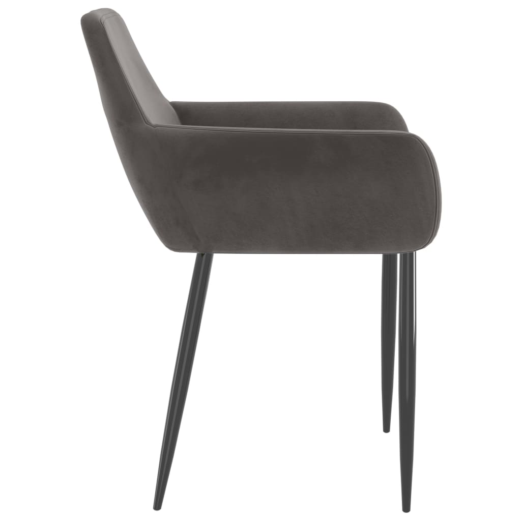 spisebordsstole 4 stk. velour mørkegrå