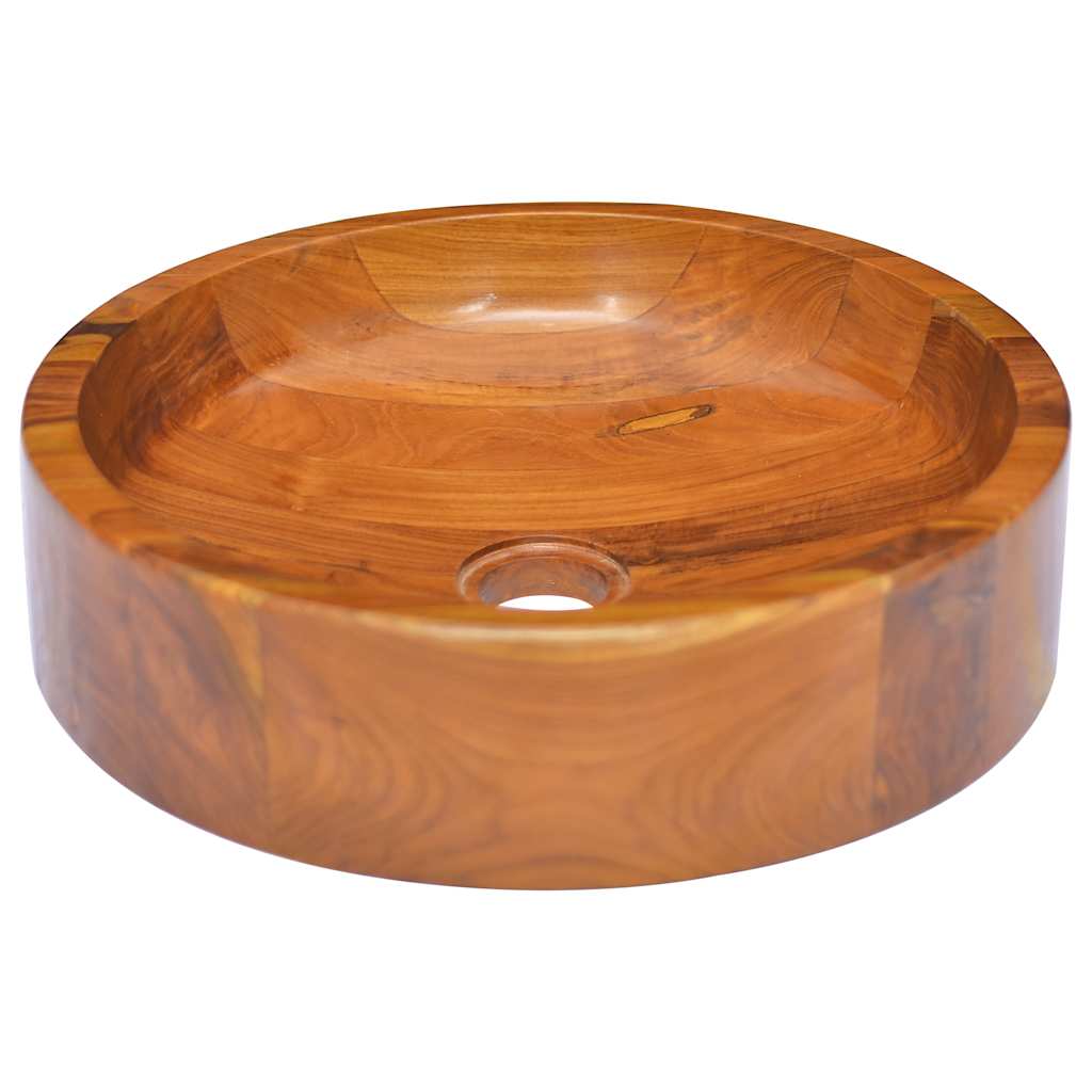 håndvask Φ40x10 cm massivt teaktræ
