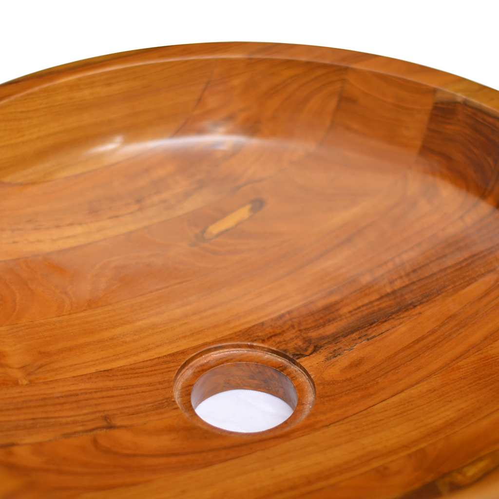 håndvask Φ40x10 cm massivt teaktræ