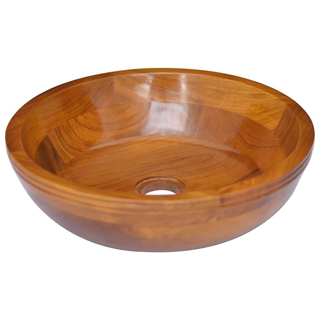 håndvask Φ40x10 cm massivt teaktræ