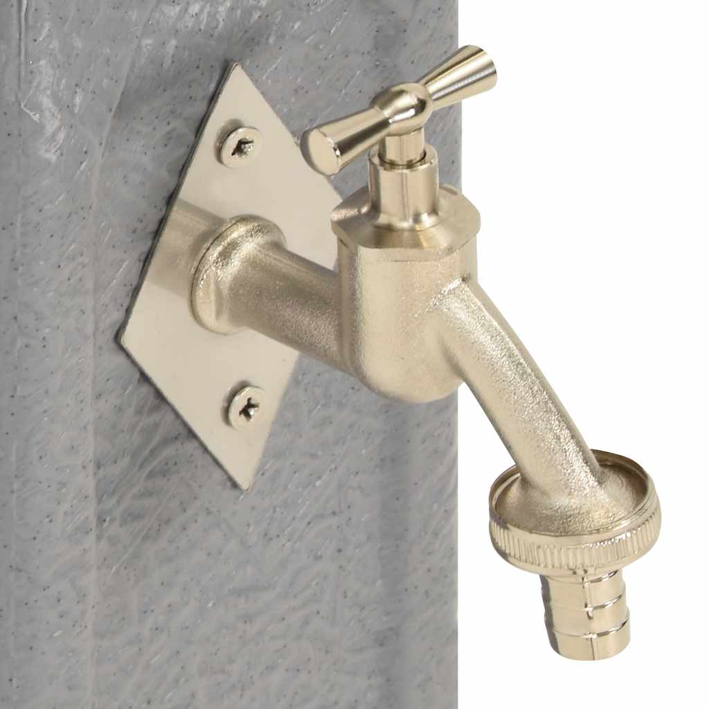 havevandpost med hane stenlook lysegrå