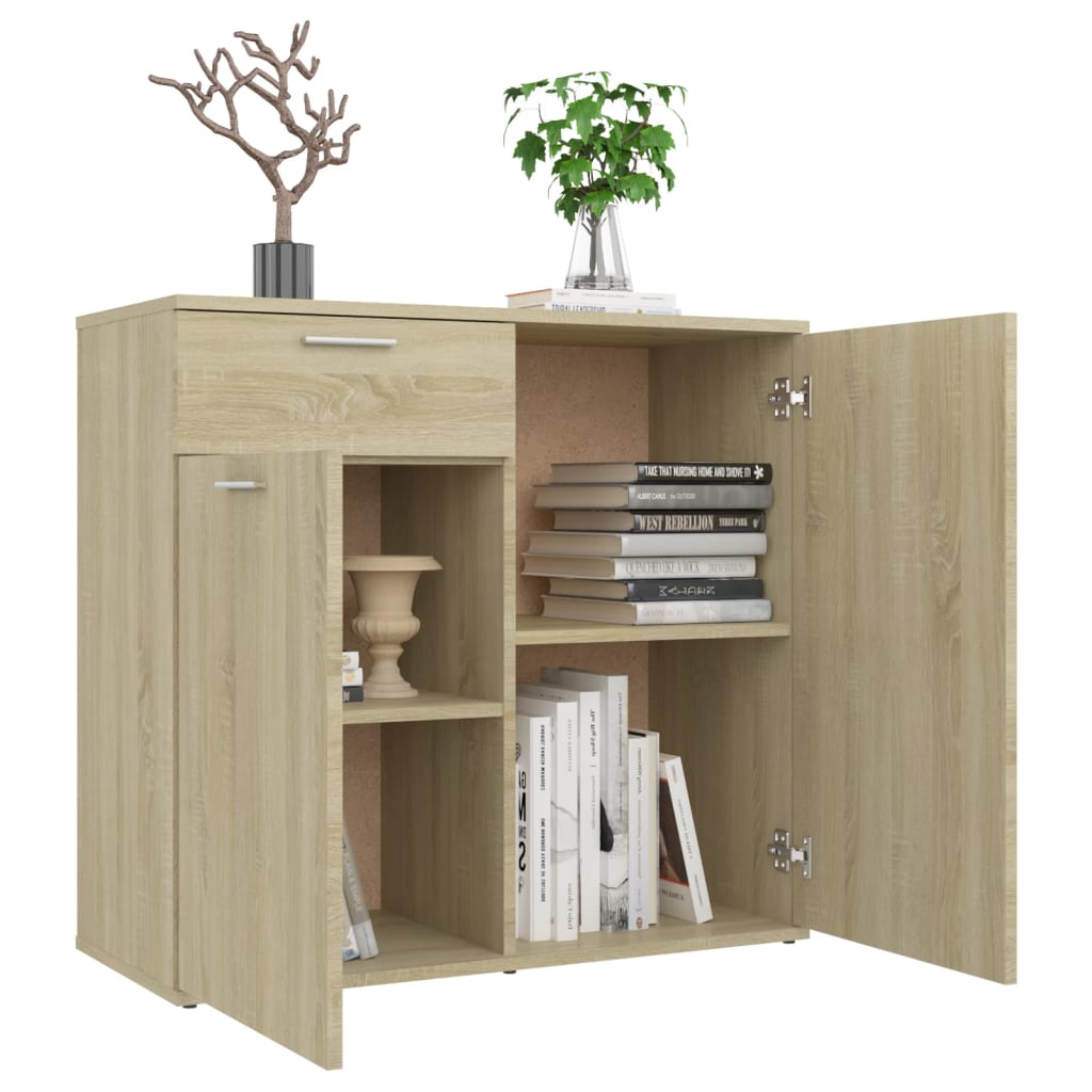 skænk 80x36x75 cm konstrueret træ sonoma-eg