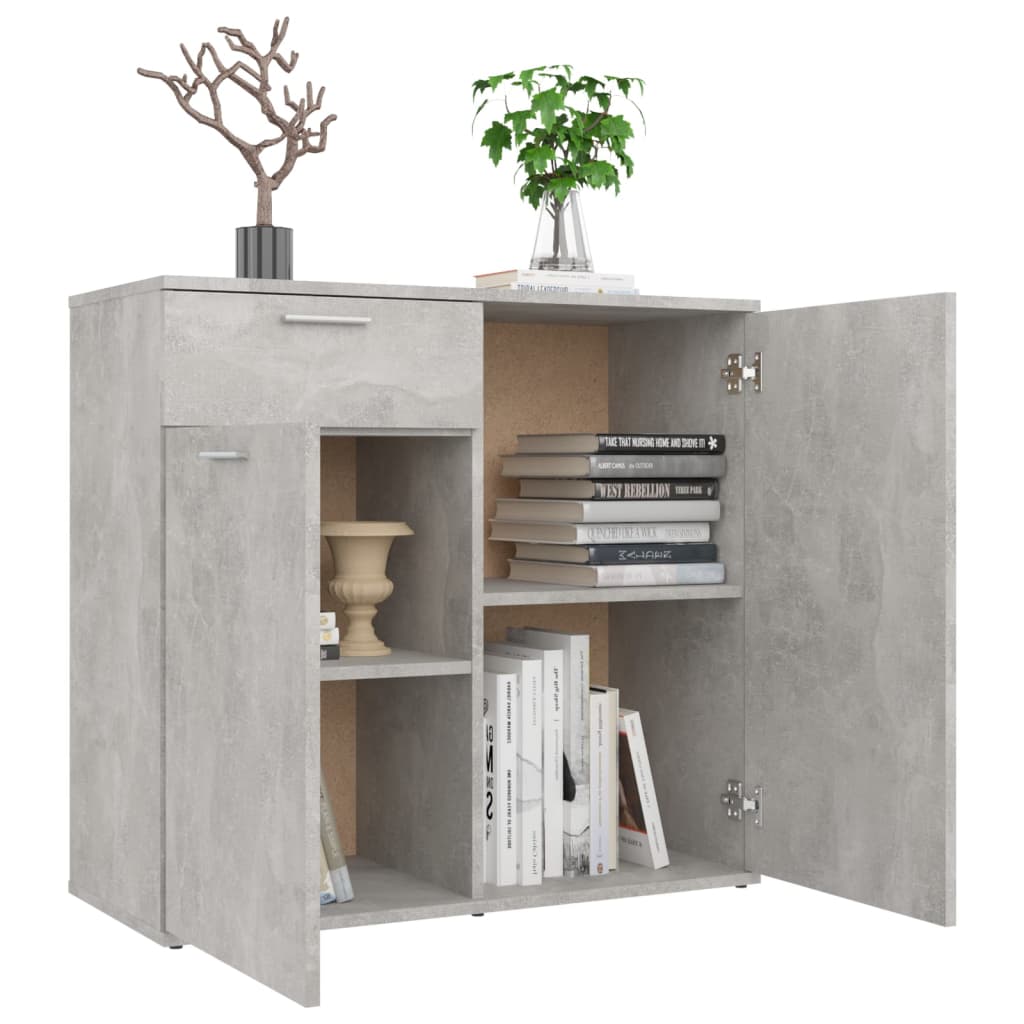 skænk 80x36x75 cm konstrueret træ betongrå