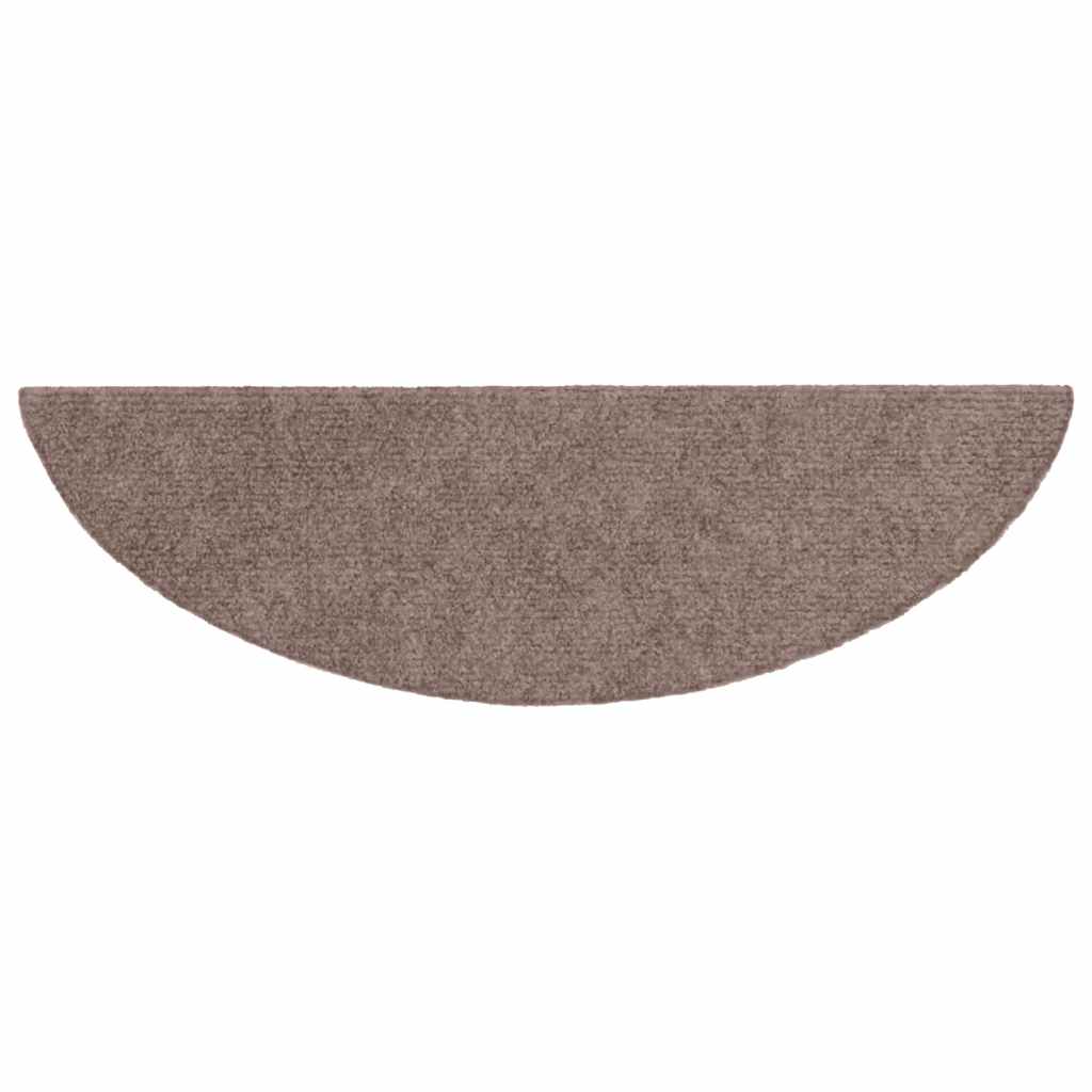 trappemåtter selvklæbende 5 stk. 56x17x3 cm lys brune halvrund