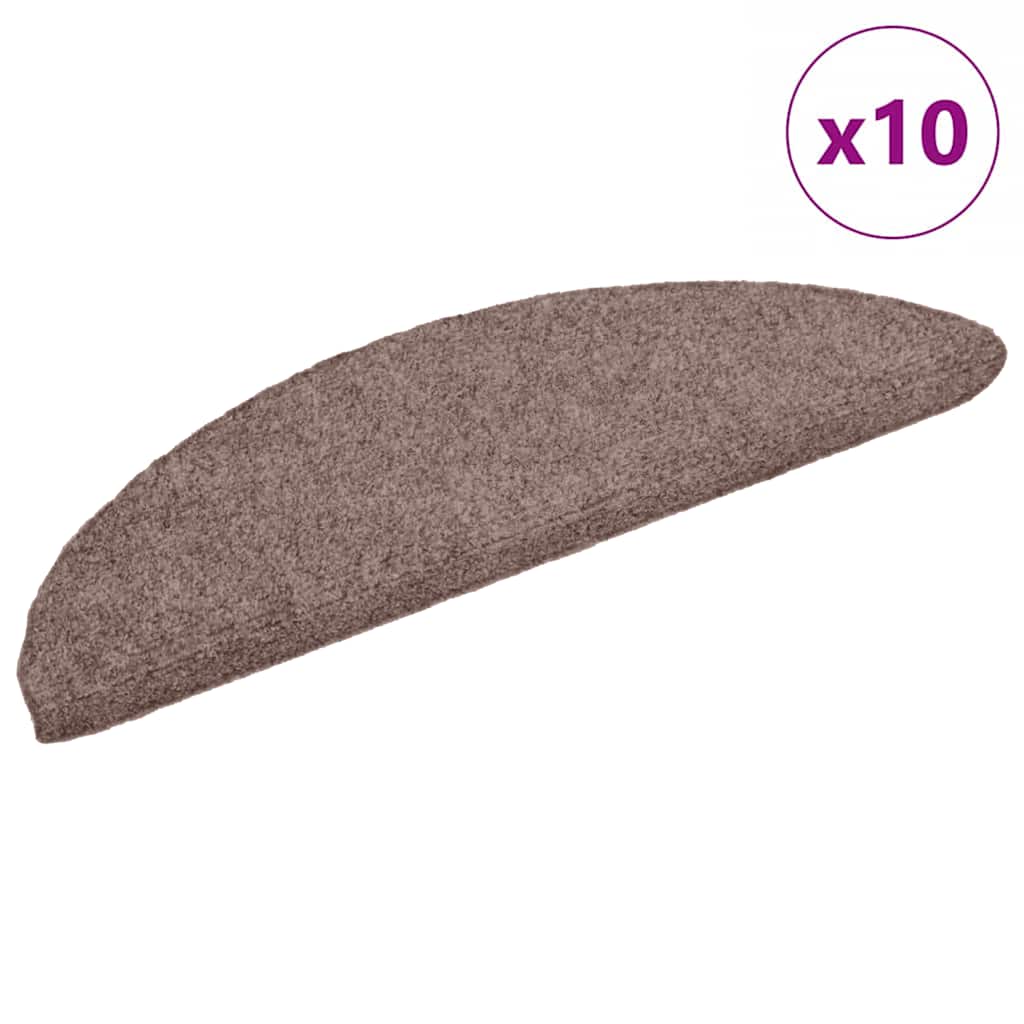 trappemåtter selvklæbende 10 stk. 56x17x3 cm lys brune halvrund