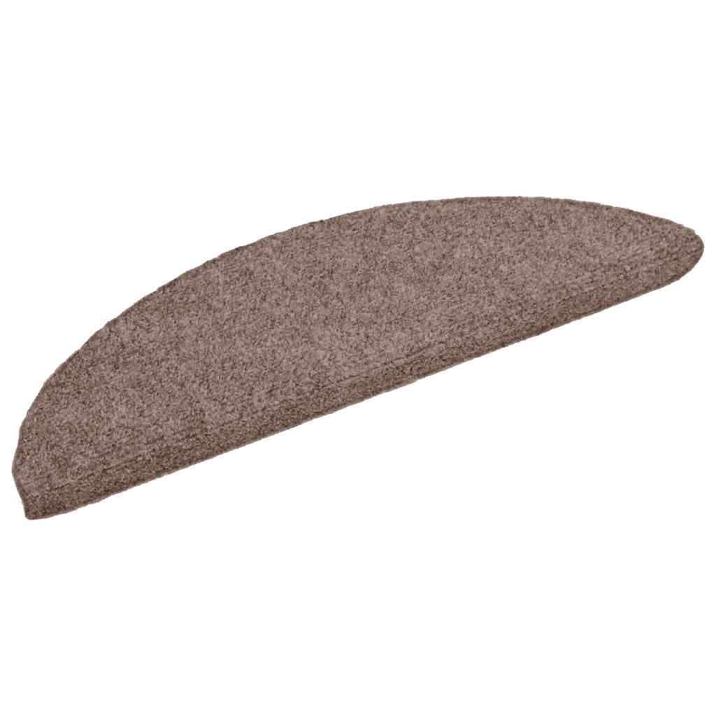 trappemåtter selvklæbende 10 stk. 56x17x3 cm lys brune halvrund