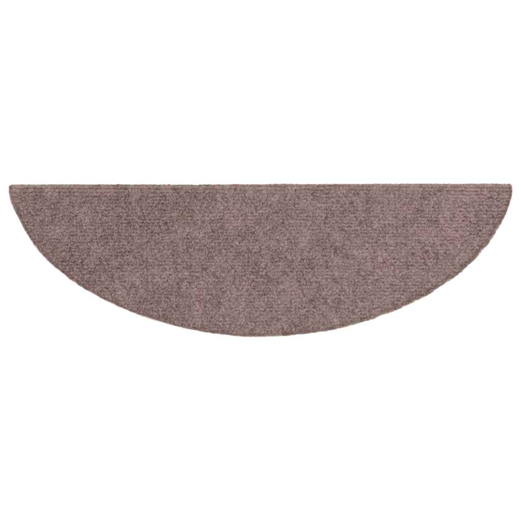 trappemåtter selvklæbende 10 stk. 56x17x3 cm lys brune halvrund