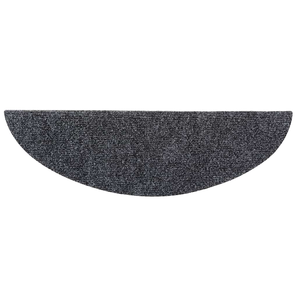trappemåtter selvklæbende 5 stk. 56x17x3 cm mørkegrå halvrund