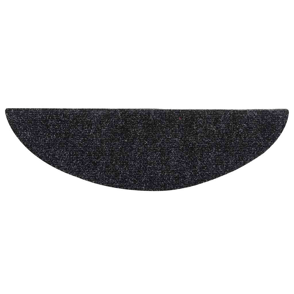 trappemåtter selvklæbende 5 stk. 56x17x3 cm sorte halvrund