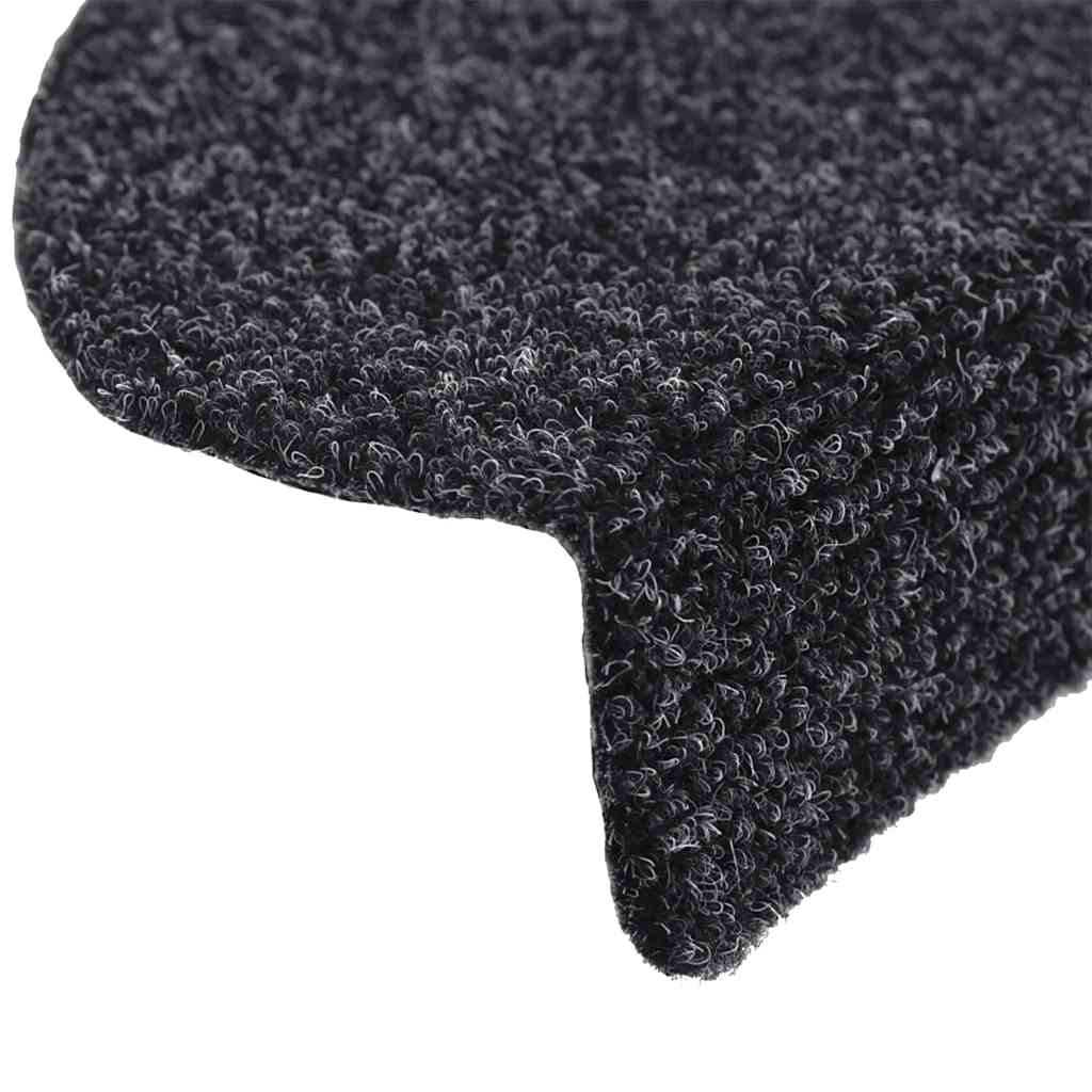 trappemåtter selvklæbende 5 stk. 56x17x3 cm sorte halvrund