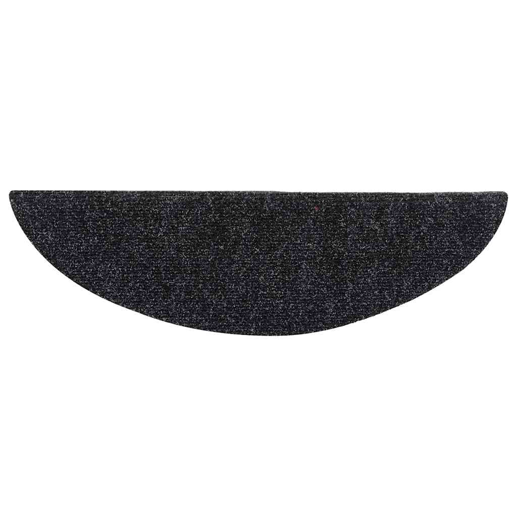 trappemåtter selvklæbende 10 stk. 56x17x3 cm sorte halvrunde