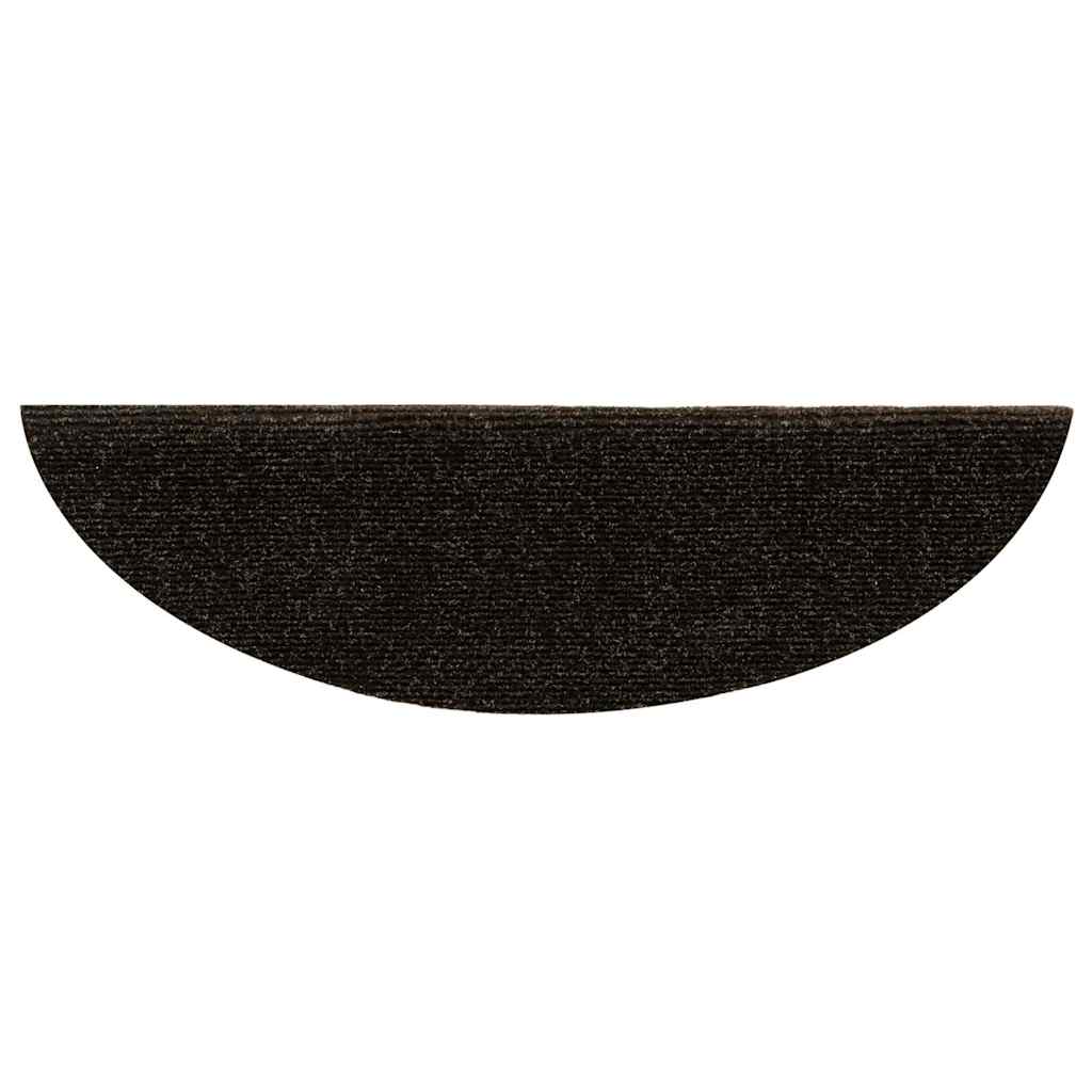 trappemåtter selvklæbende 5 stk. 56x17x3 cm mørkebrune halvrund