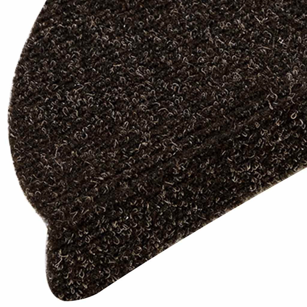 trappemåtter selvklæbende 5 stk. 56x17x3 cm mørkebrune halvrund