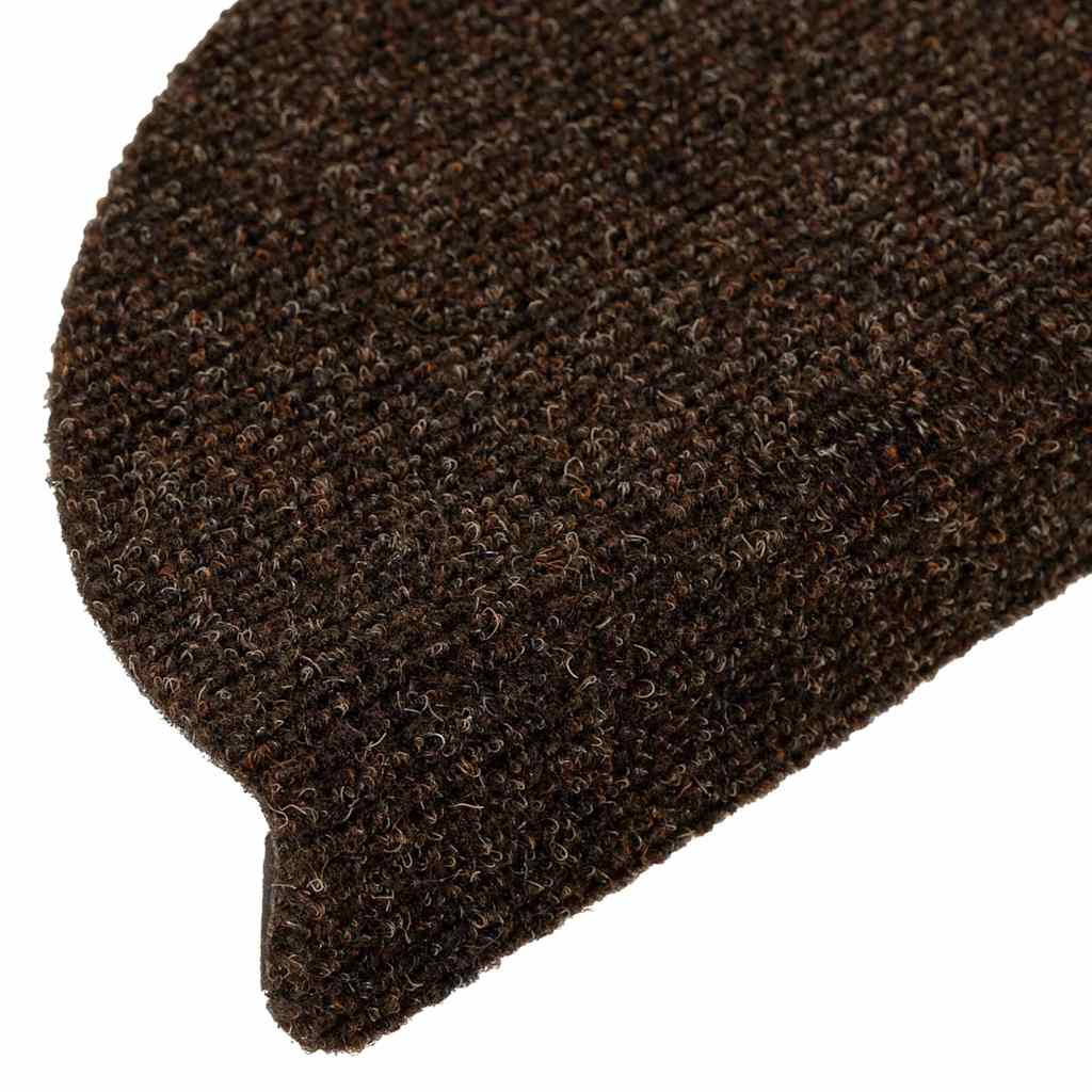 trappemåtter selvklæbende 5 stk. 56x17x3 cm brune halvrund