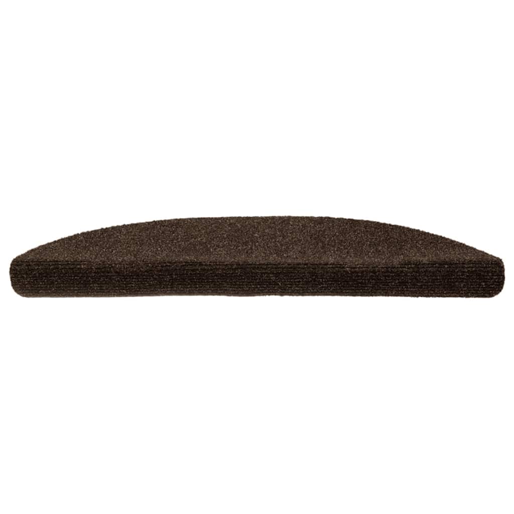 trappemåtter selvklæbende 10 stk. 56x17x3 cm brune halvrunde