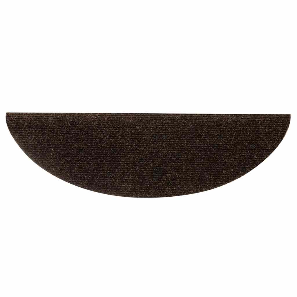 trappemåtter selvklæbende 10 stk. 56x17x3 cm brune halvrunde
