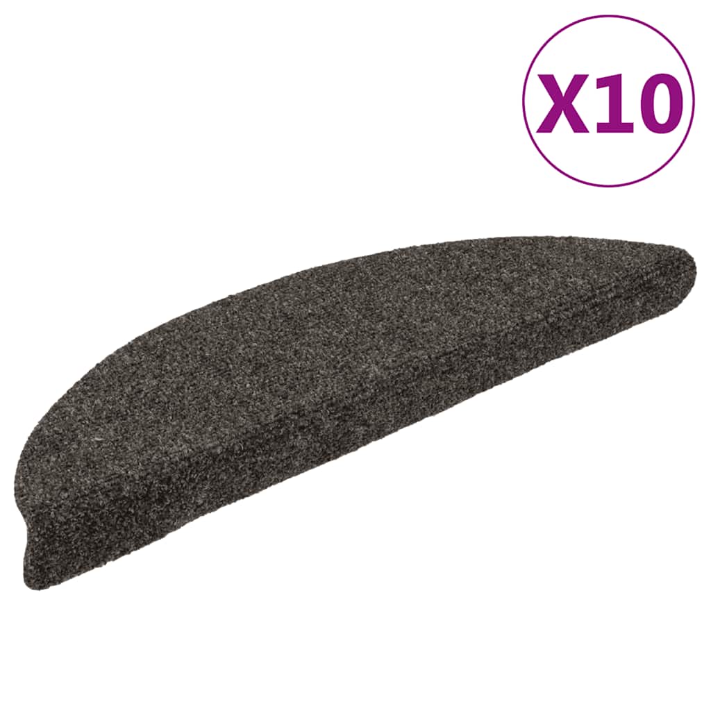 trappemåtter selvklæbende 10 stk. 56x17x3 cm antracit halvrund