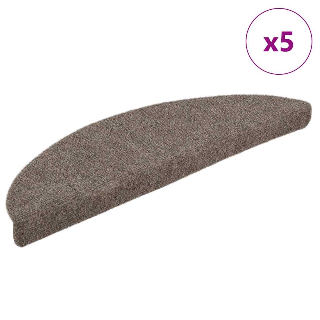 trappemåtter selvklæbende 5 stk. 56x17x3 cm beige halvrund