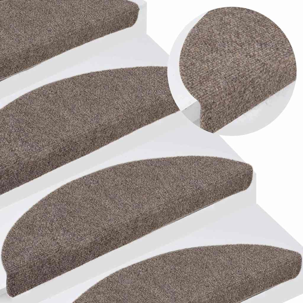 trappemåtter selvklæbende 5 stk. 56x17x3 cm beige halvrund