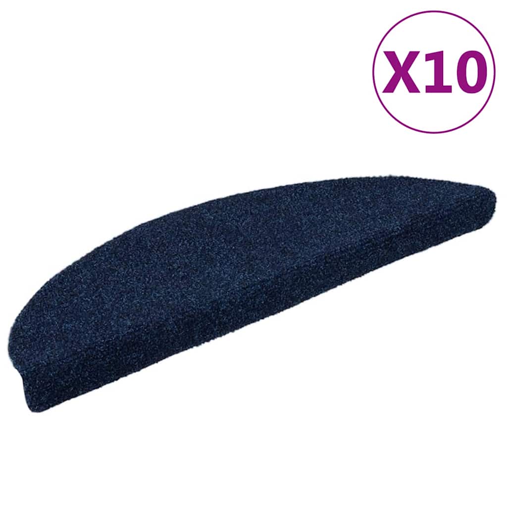 trappemåtter selvklæbende 10 stk. 56x17x3 cm marineblå halvrund