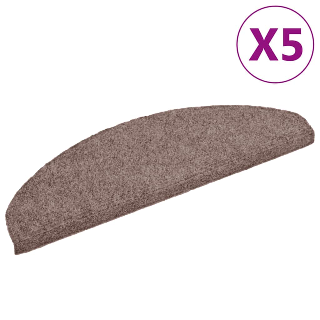 trappemåtter selvklæbende 5 stk. 65x21x4 cm lys brune halvrund store