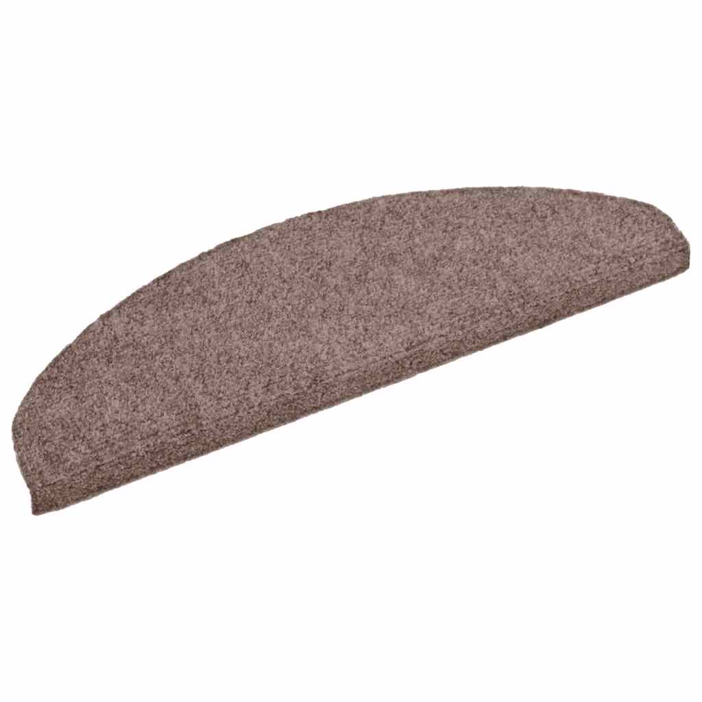 trappemåtter selvklæbende 5 stk. 65x21x4 cm lys brune halvrund store