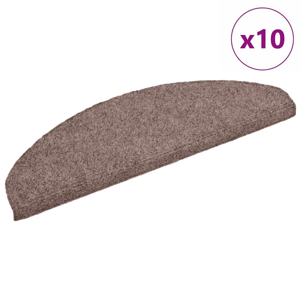 trappemåtter selvklæbende 10 stk. 65x21x4 cm lys brune halvrund store