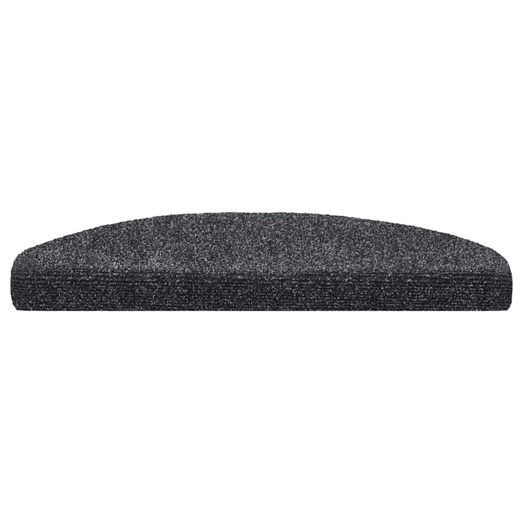 trappemåtter selvklæbende 5 stk. 65x21x4 cm mørkegrå halvrund store