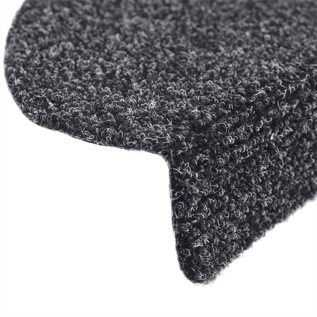 trappemåtter selvklæbende 5 stk. 65x21x4 cm mørkegrå halvrund store