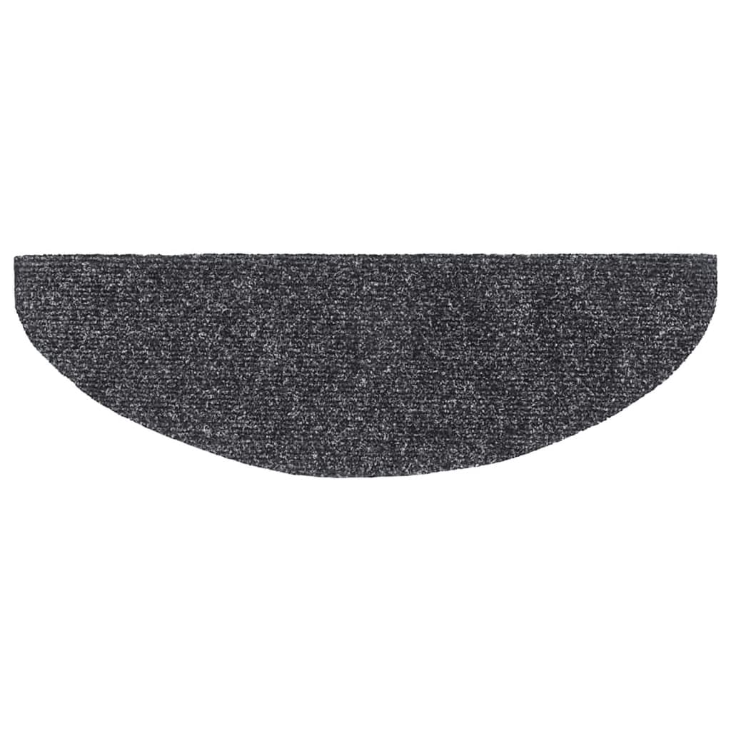 trappemåtter selvklæbende 10 stk. 65x21x4 cm mørkegrå halvrunde store