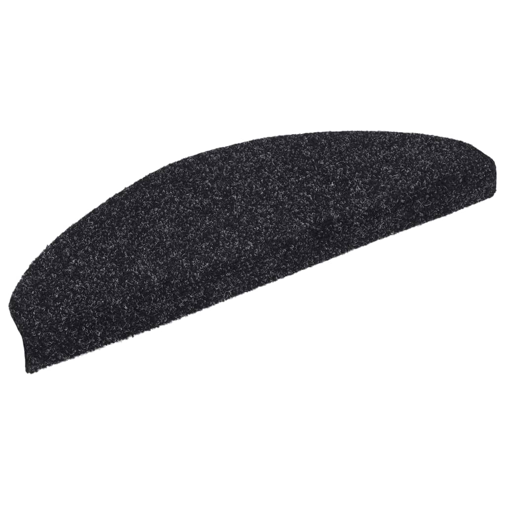 trappemåtter selvklæbende 5 stk. 65x21x4 cm sorte halvrund store