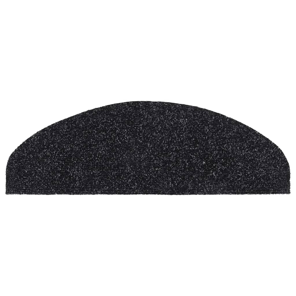 trappemåtter selvklæbende 5 stk. 65x21x4 cm sorte halvrund store