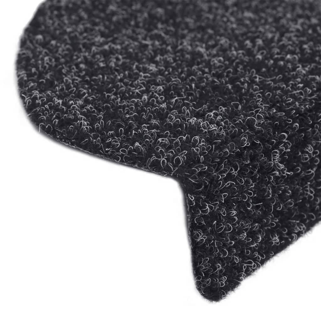 trappemåtter selvklæbende 10 stk. 65x21x4 cm sorte halvrund store