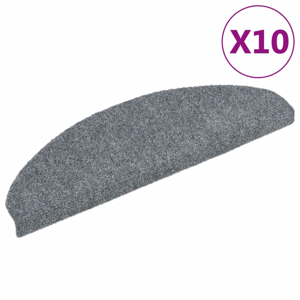 trappemåtter selvklæbende 10 stk. 65x21x4 cm lysegrå halvrunde store