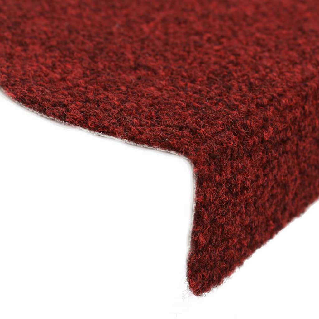 trappemåtter selvklæbende 10 stk. 65x21x4 cm bordeauxrød halvrund store