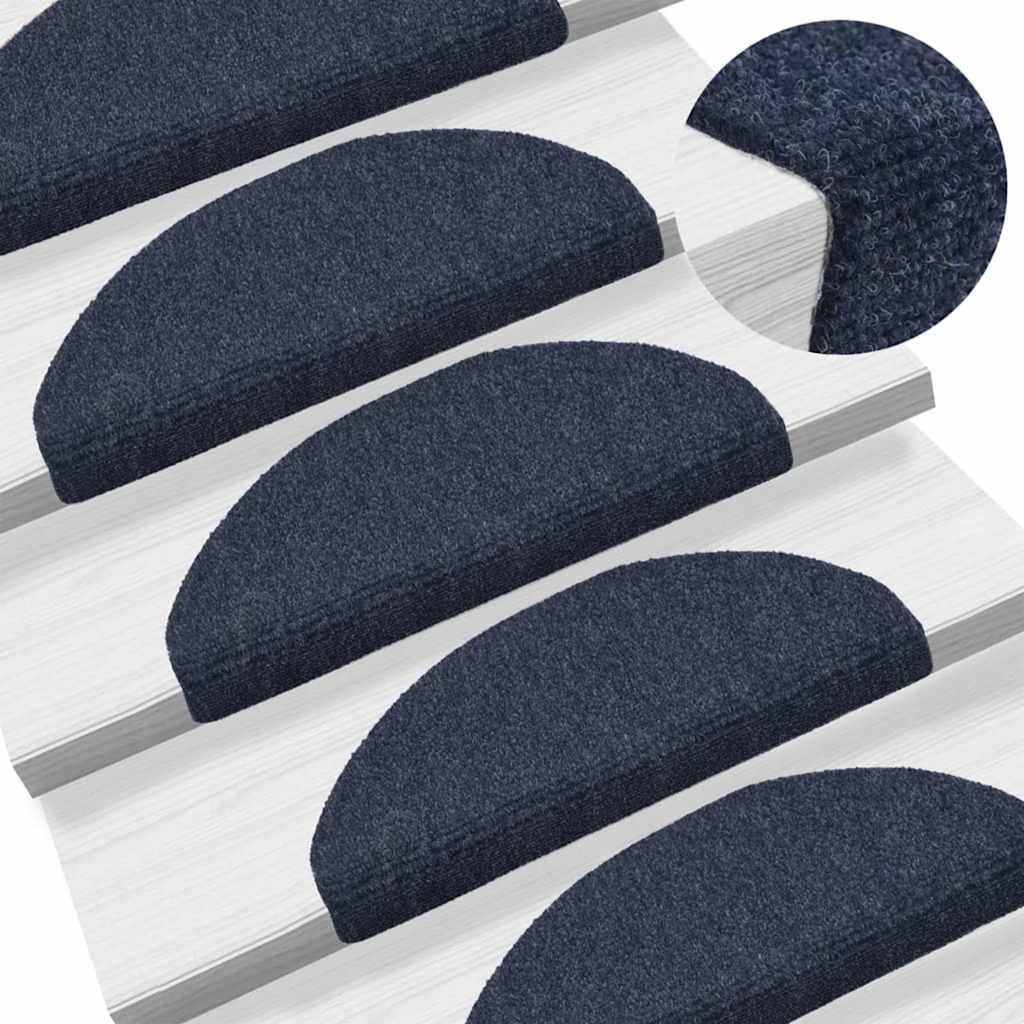 trappemåtter selvklæbende 5 stk. 65x21x4 cm blå halvrund store