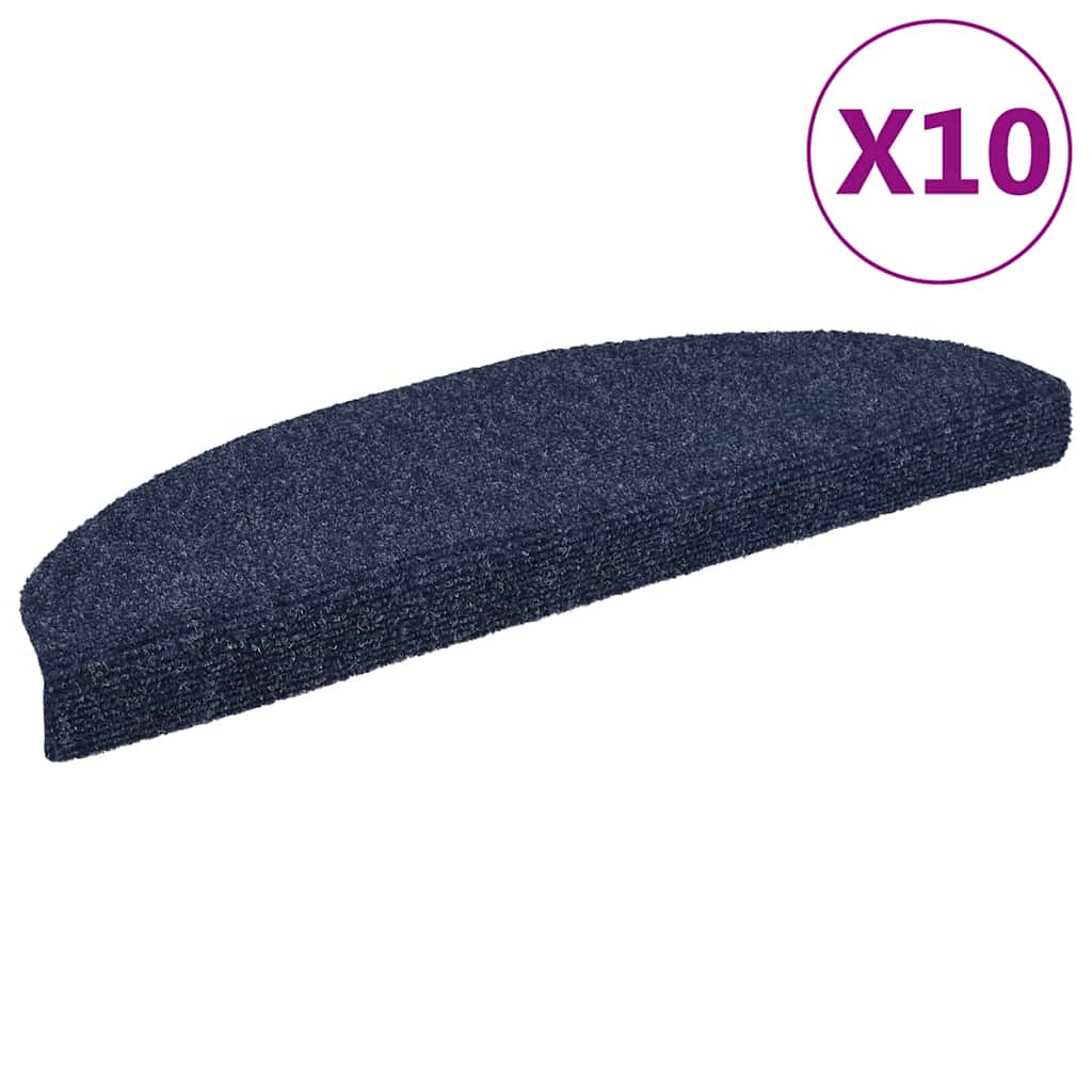 trappemåtter selvklæbende 10 stk. 65x21x4 cm blå halvrund store