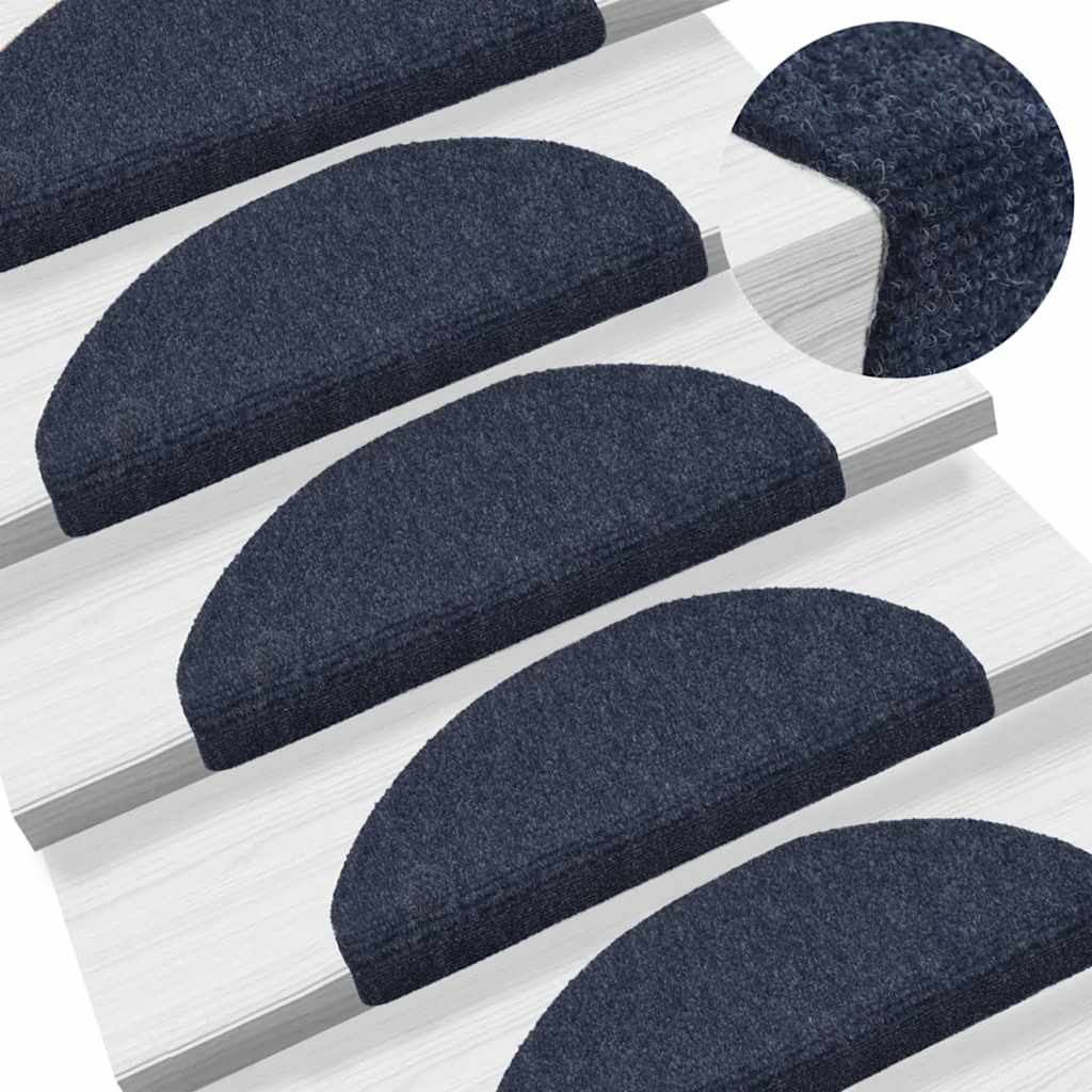 trappemåtter selvklæbende 10 stk. 65x21x4 cm blå halvrund store