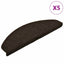 trappemåtter selvklæbende 5 stk. 65x21x4 cm mørkebrune halvrund store